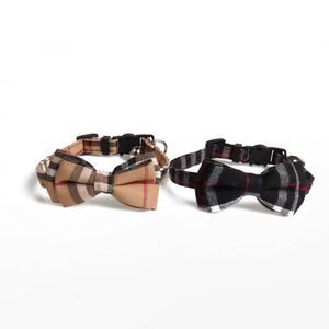 FURBERRY Vintage Check Plaid Bow Ties Archive Beige and Obsidian Black XS